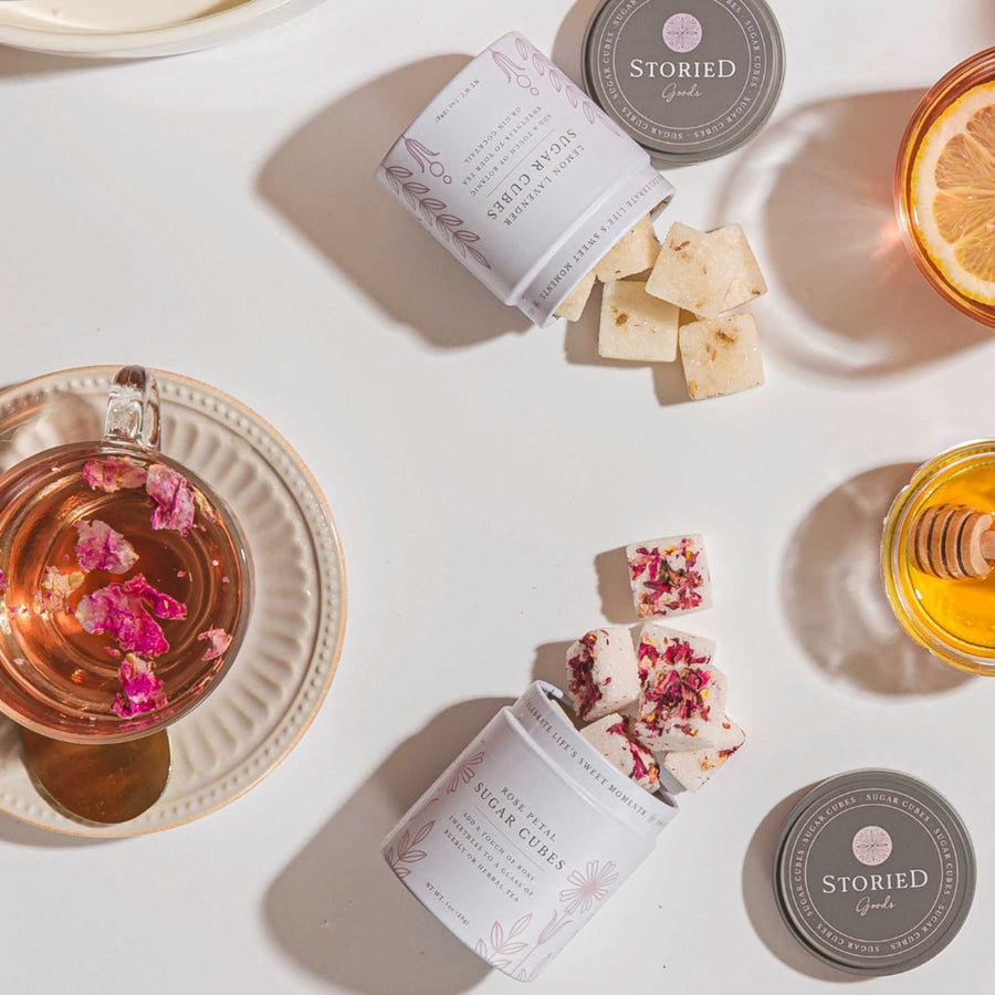 Twilight Tea Pair - Rose & Lemon Lavender Floral Sugar Cube