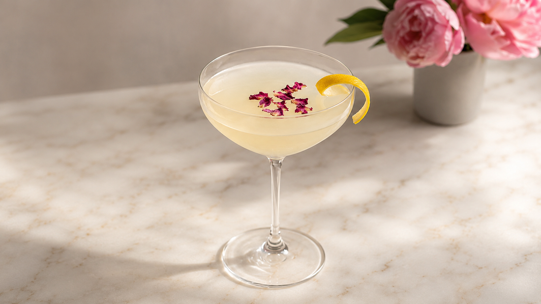 Storied Goods Rose Petal Lemon Drop Martini