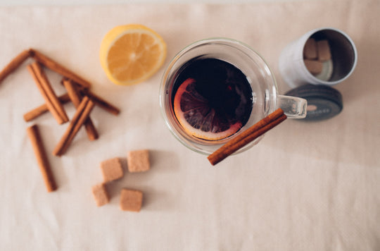 Storied Goods Mulled Wine cocktail recipe made with infused sugar cubes